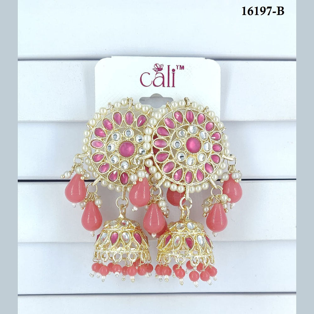 Corbeda Fashion Gold Plated Assorted Color Dangler Earrings