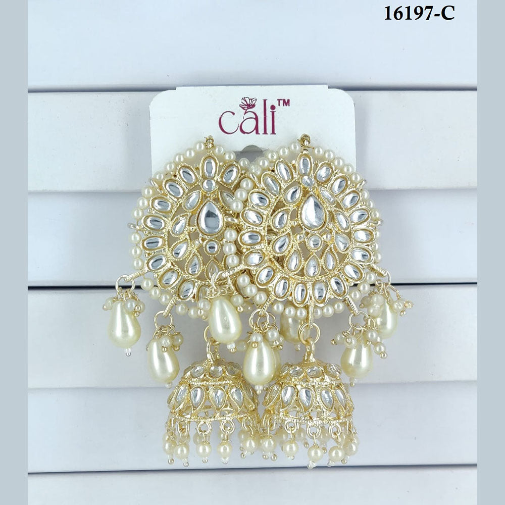 Corbeda Fashion Gold Plated Assorted Color Dangler Earrings