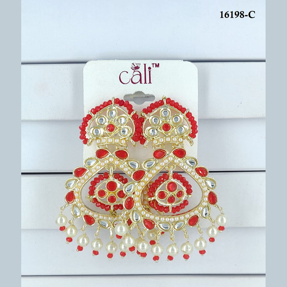 Corbeda Fashion Gold Plated Assorted Color Dangler Earrings