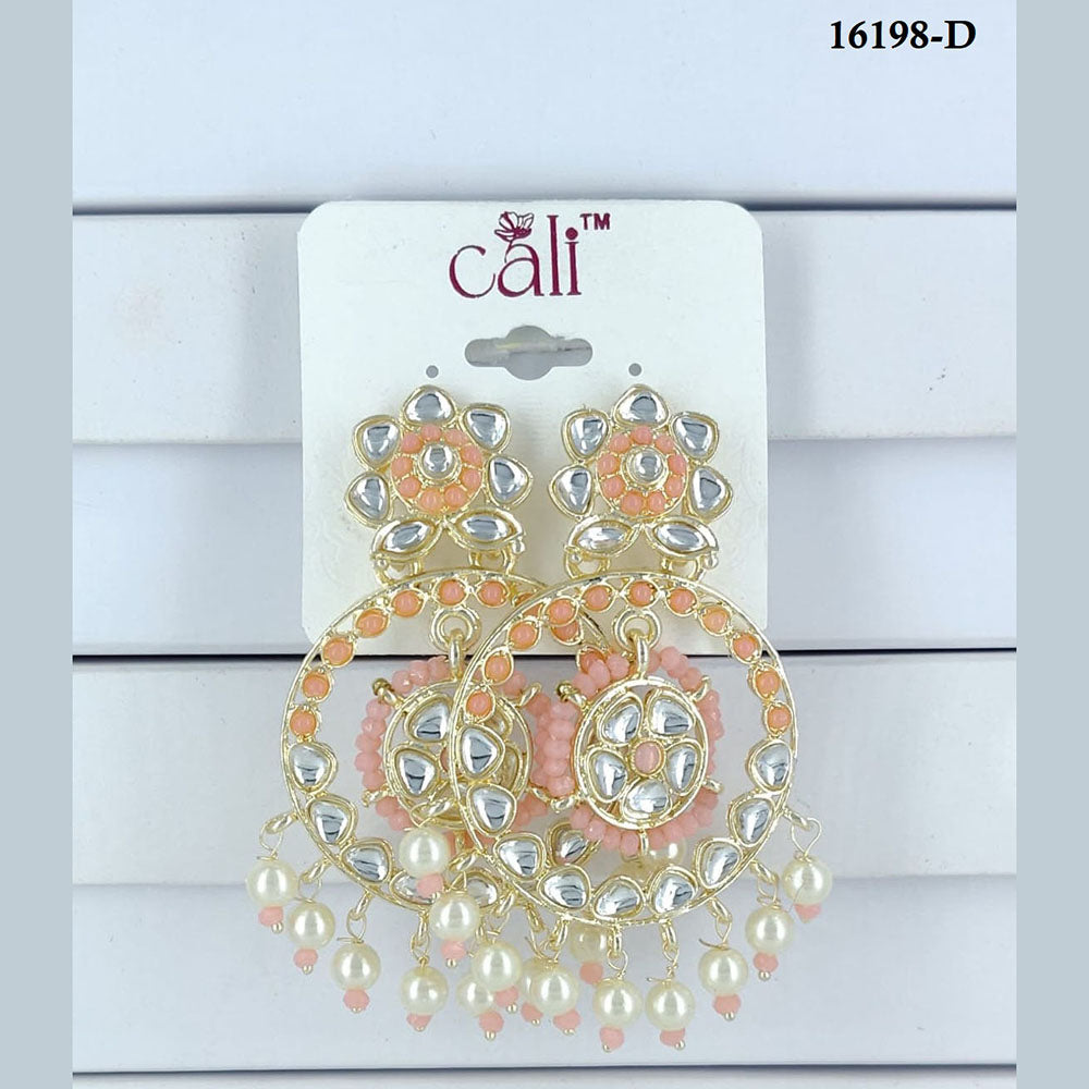 Corbeda Fashion Gold Plated Assorted Color Dangler Earrings