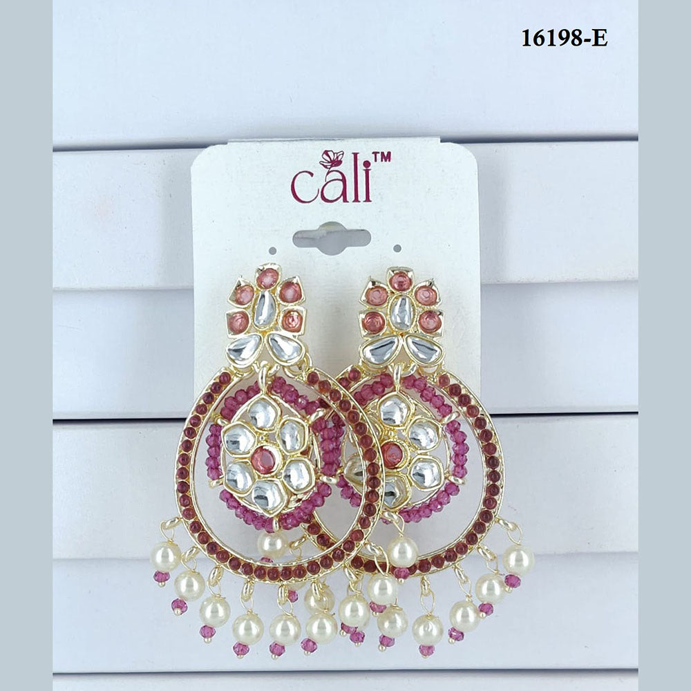 Corbeda Fashion Gold Plated Assorted Color Dangler Earrings