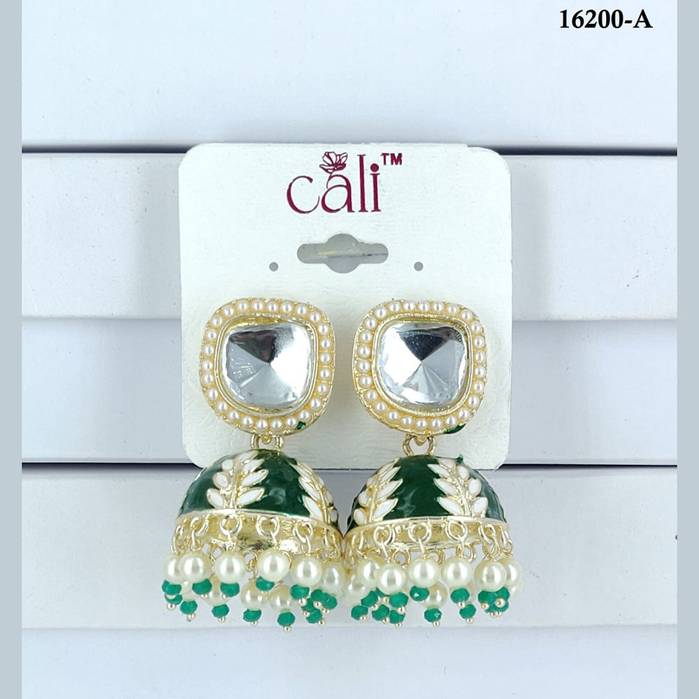 Corbeda Fashion Gold Plated Assorted Color Jhumki Earrings