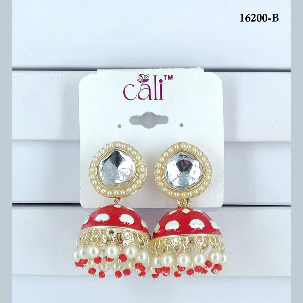 Corbeda Fashion Gold Plated Assorted Color Jhumki Earrings