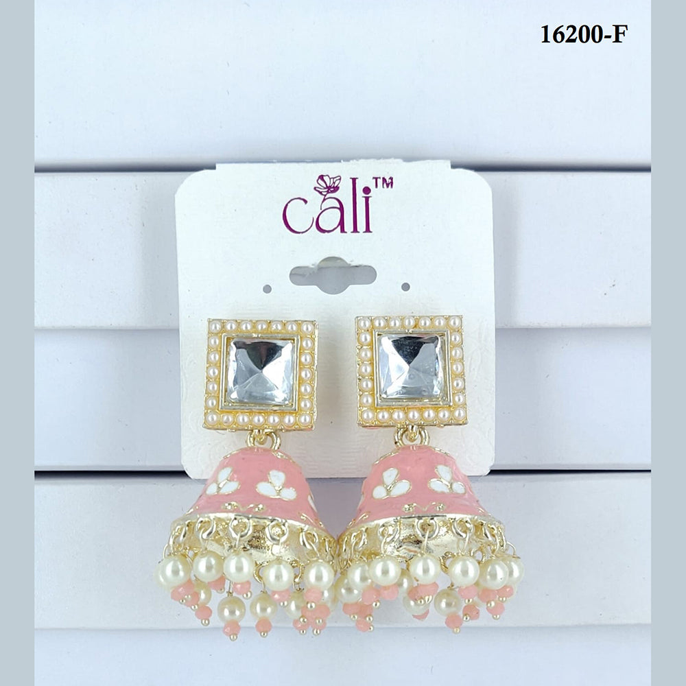 Corbeda Fashion Gold Plated Assorted Color Jhumki Earrings