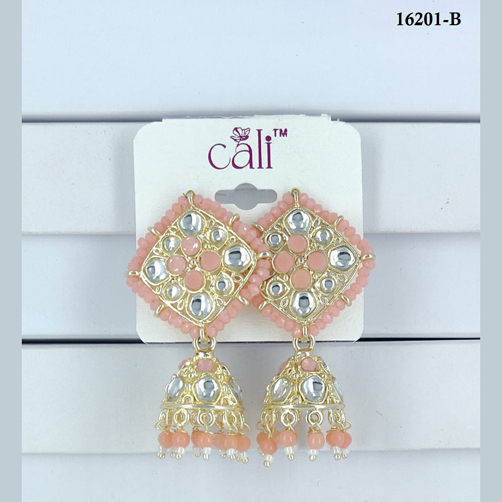 Corbeda Fashion Gold Plated Assorted Color Jhumki Earrings