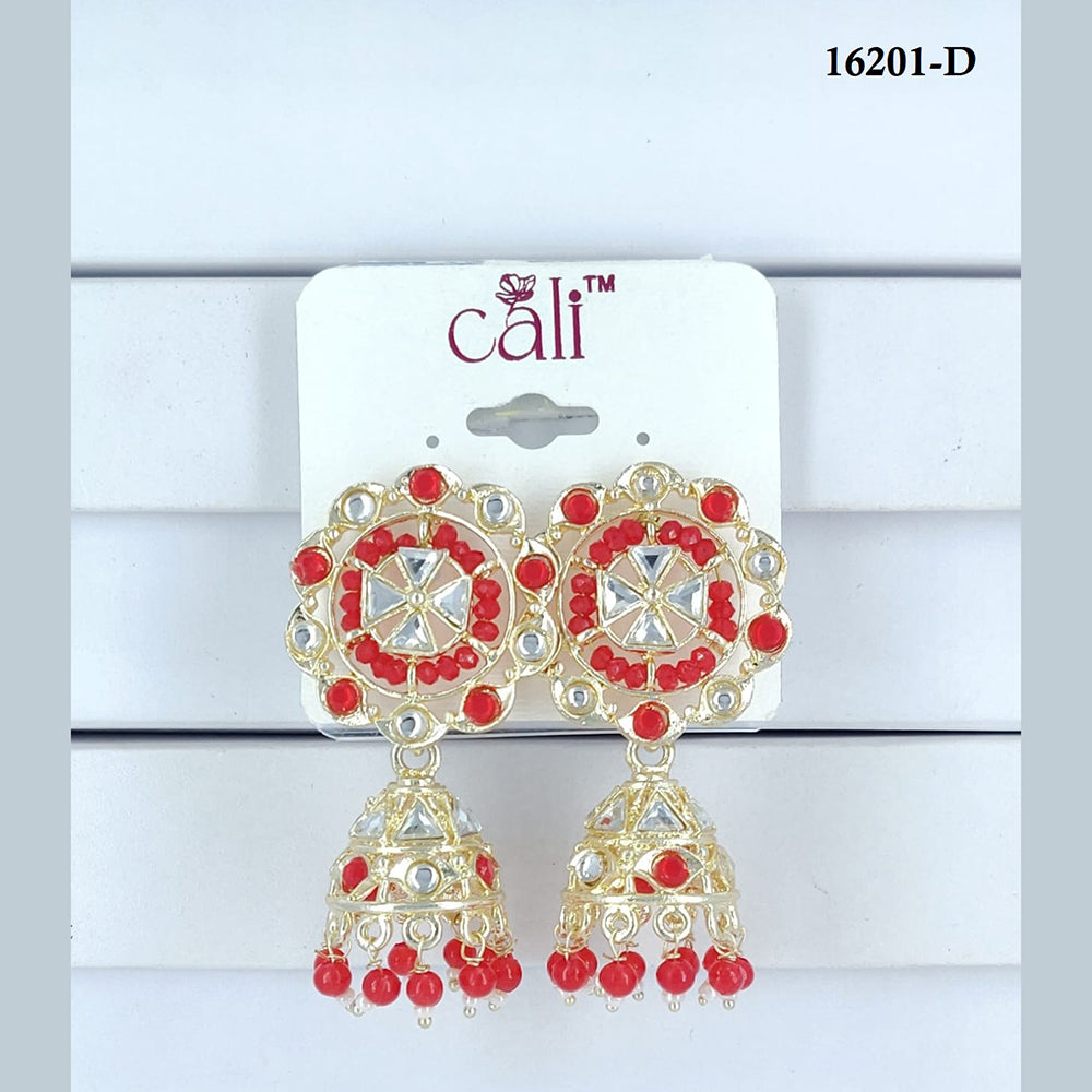Corbeda Fashion Gold Plated Assorted Color Jhumki Earrings