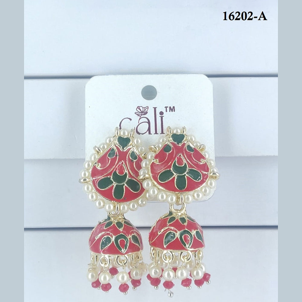 Corbeda Fashion Gold Plated Assorted Color Jhumki Earrings