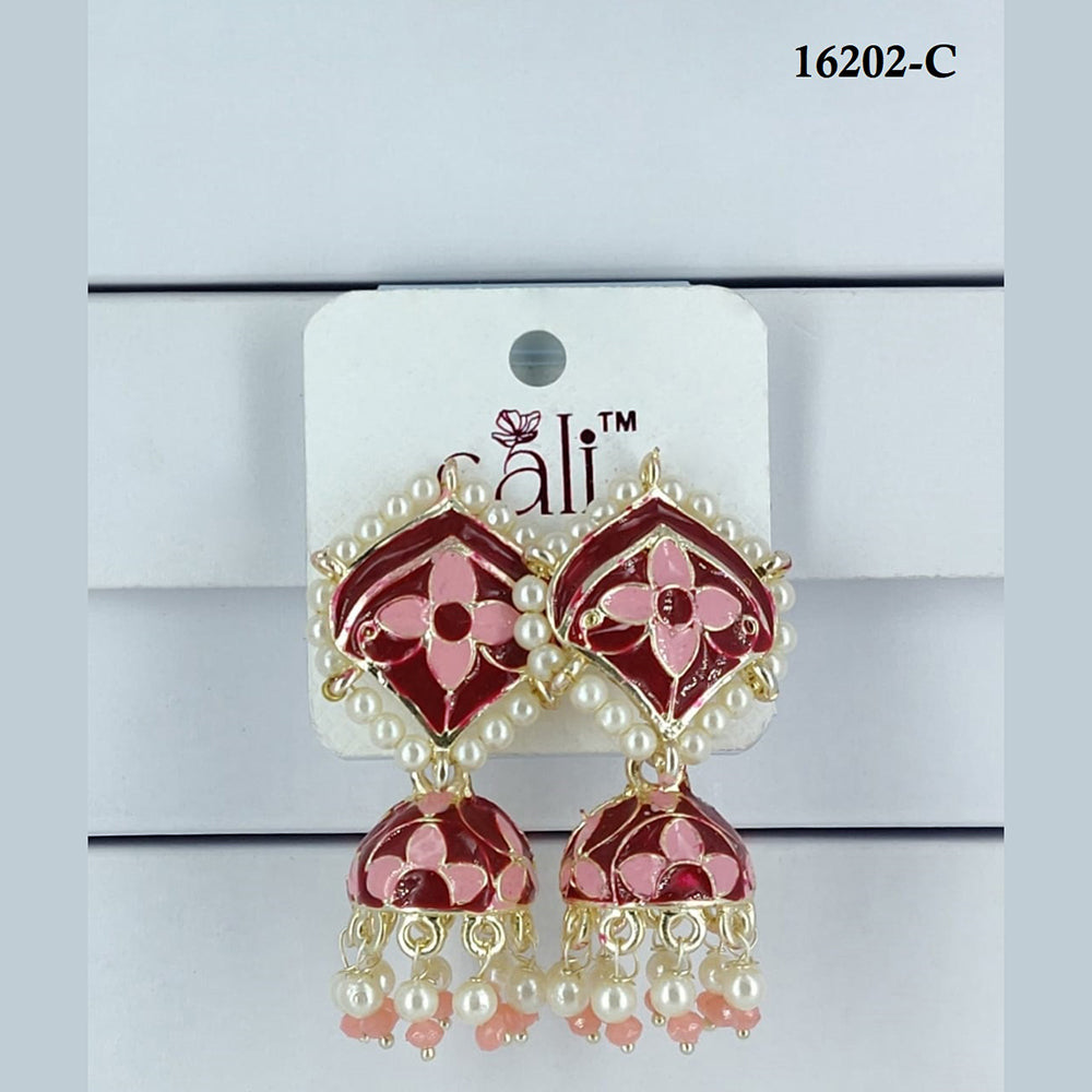 Corbeda Fashion Gold Plated Assorted Color Jhumki Earrings