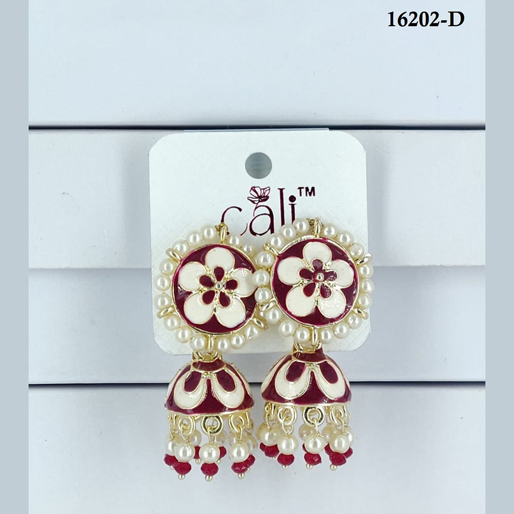 Corbeda Fashion Gold Plated Assorted Color Jhumki Earrings
