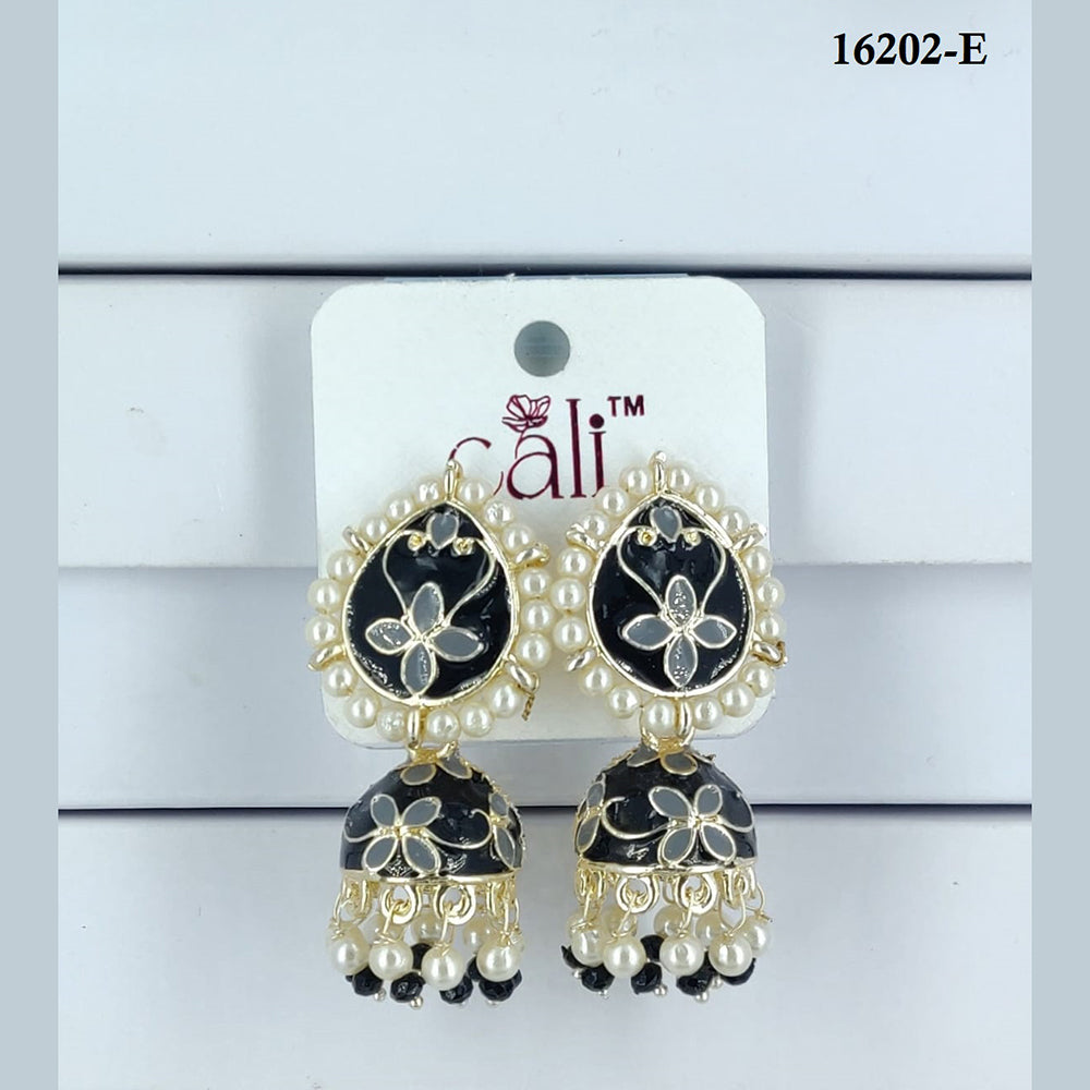 Corbeda Fashion Gold Plated Assorted Color Jhumki Earrings