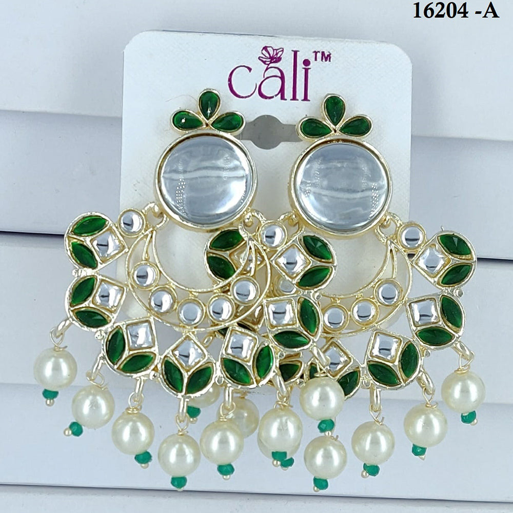 Corbeda Fashion Gold Plated Assorted Color Dangler Earrings