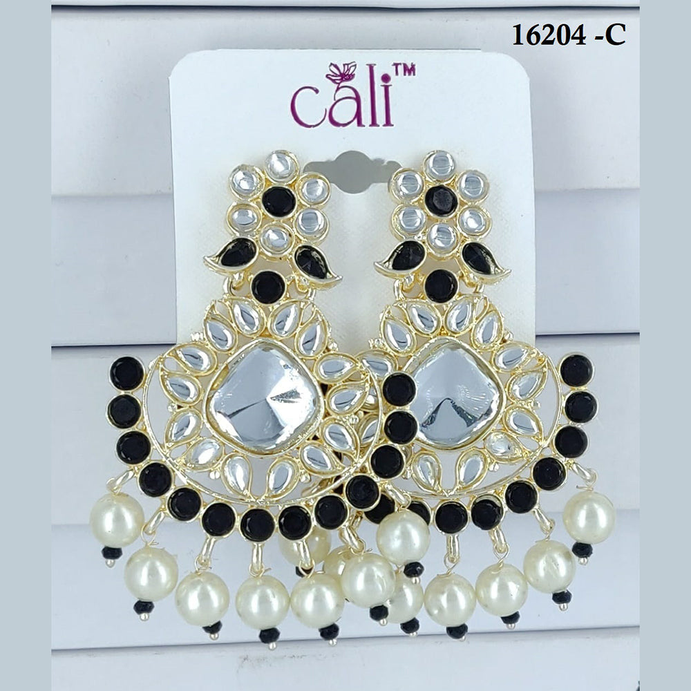 Corbeda Fashion Gold Plated Assorted Color Dangler Earrings