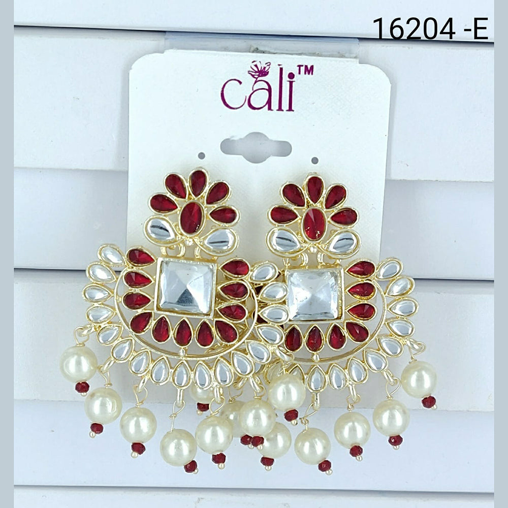 Corbeda Fashion Gold Plated Assorted Color Dangler Earrings