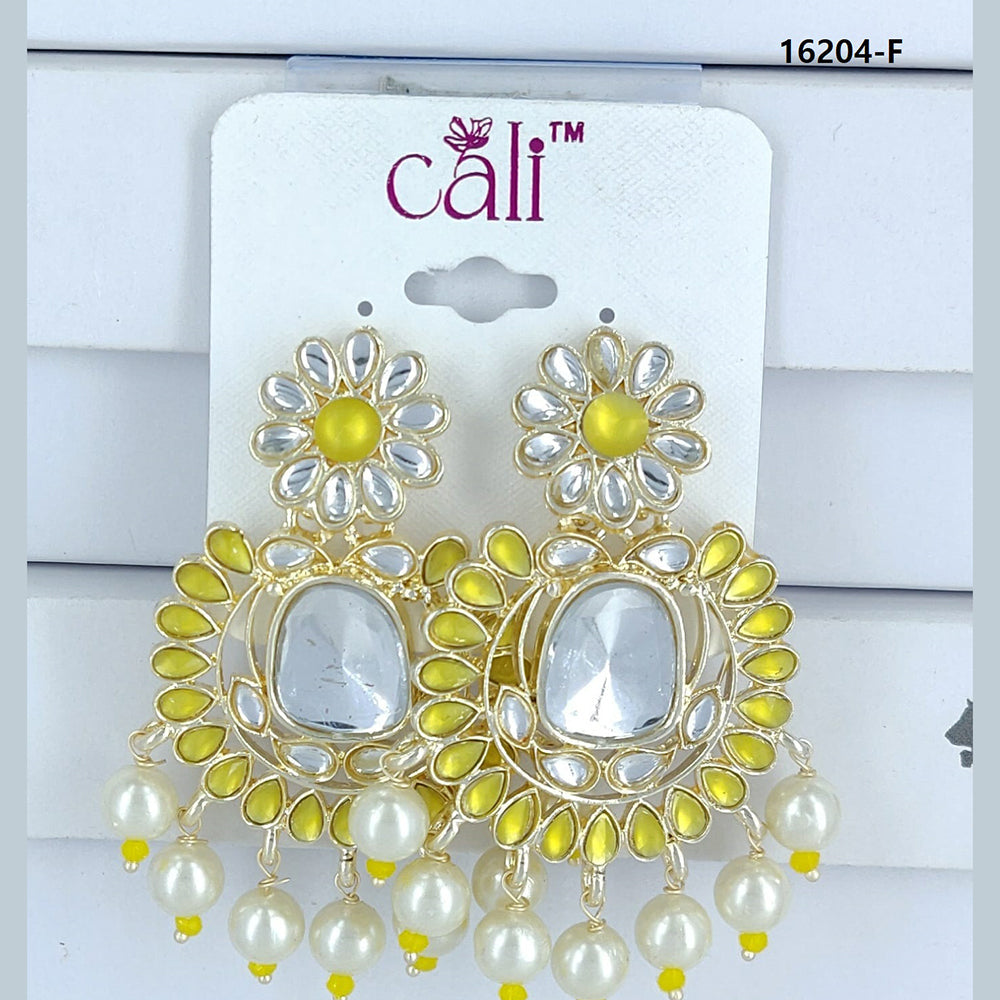 Corbeda Fashion Gold Plated Assorted Color Dangler Earrings