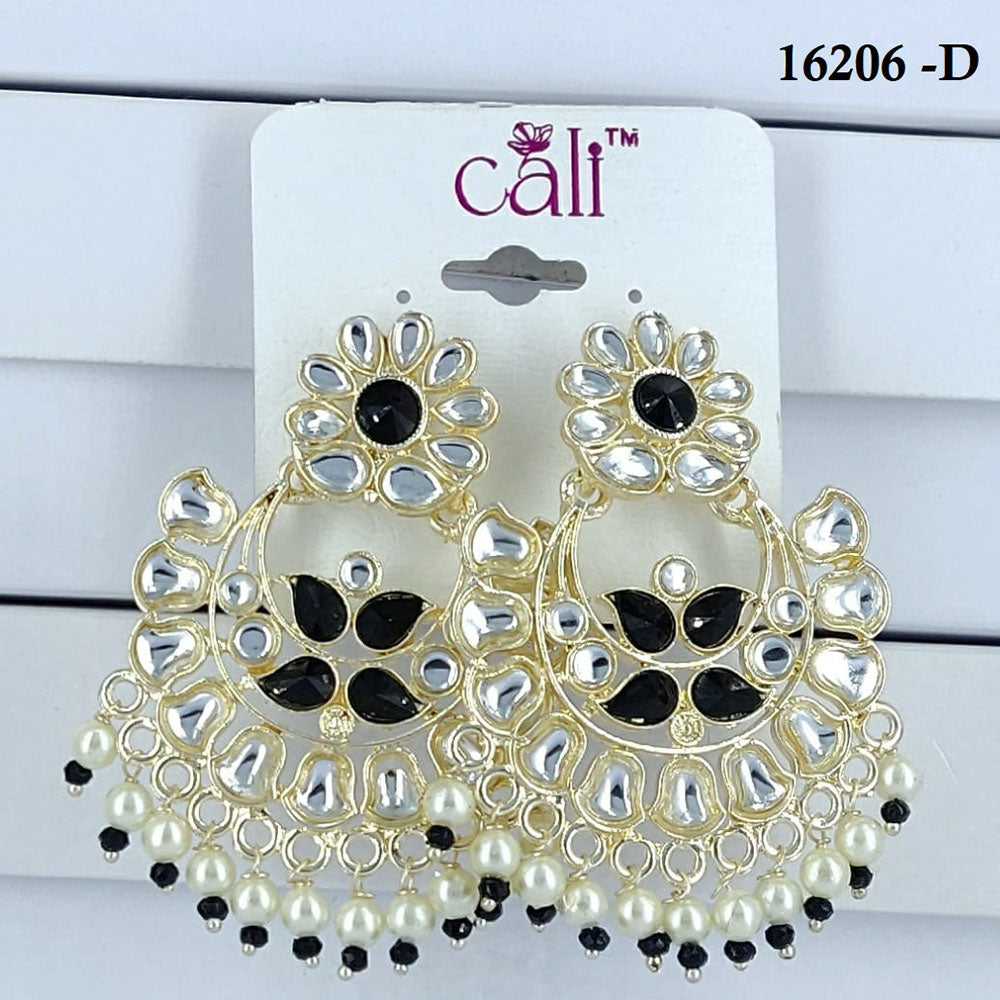 Corbeda Fashion Gold Plated Assorted Color Dangler Earrings