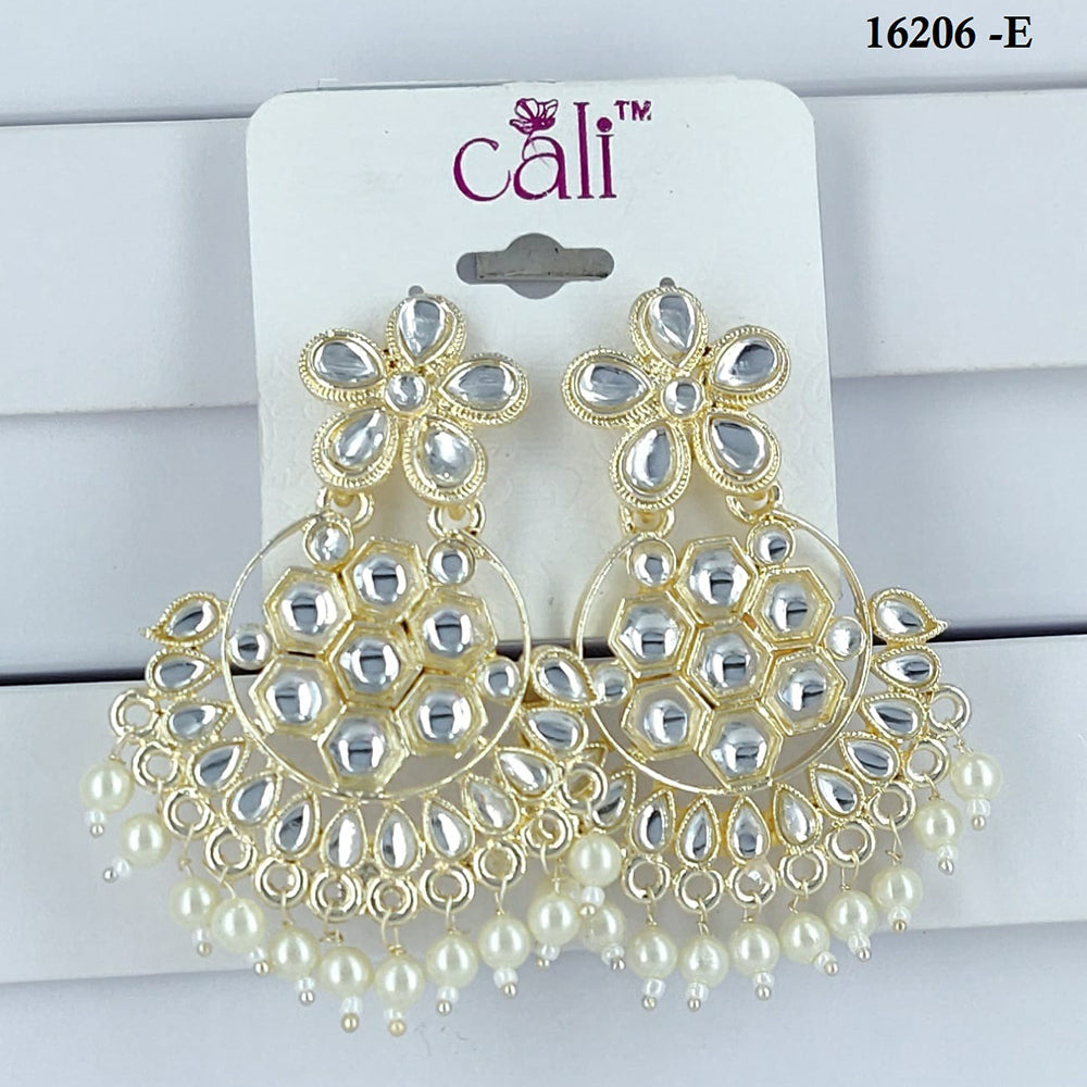 Corbeda Fashion Gold Plated Assorted Color Dangler Earrings