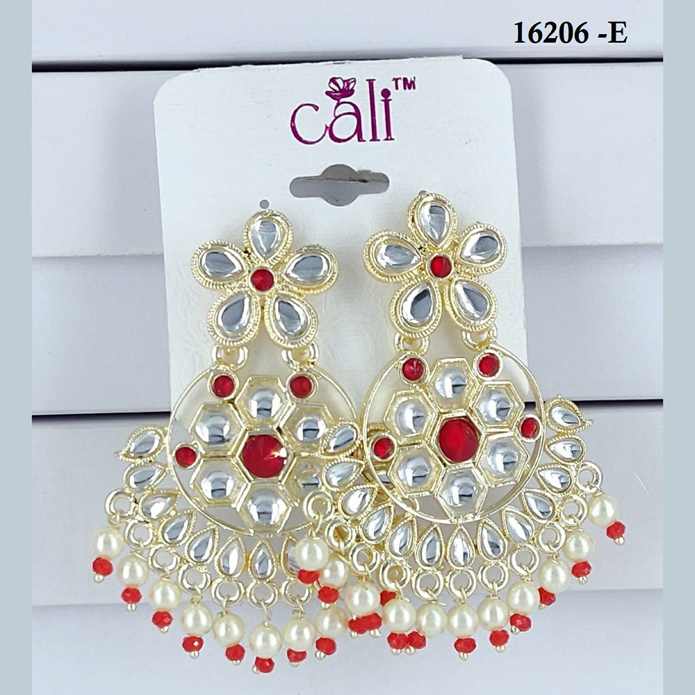 Corbeda Fashion Gold Plated Assorted Color Dangler Earrings