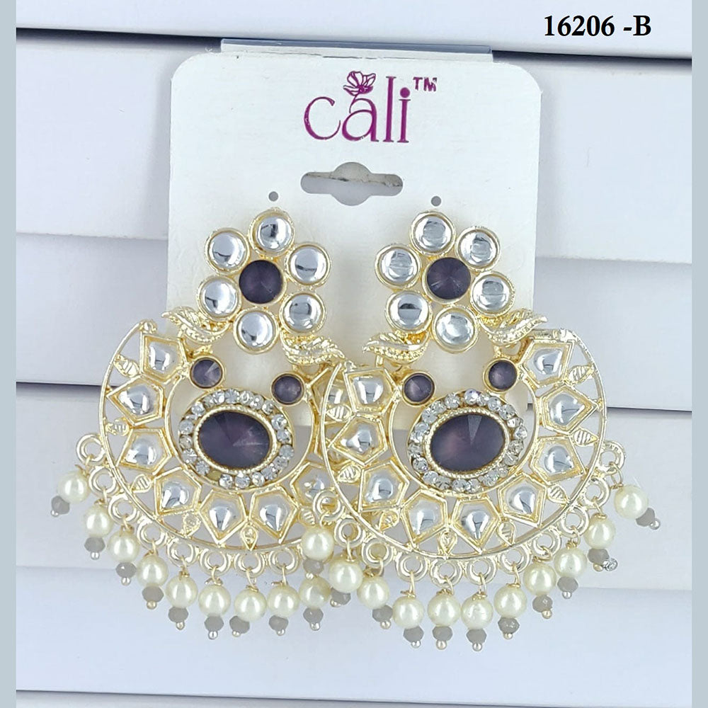 Corbeda Fashion Gold Plated Assorted Color Dangler Earrings