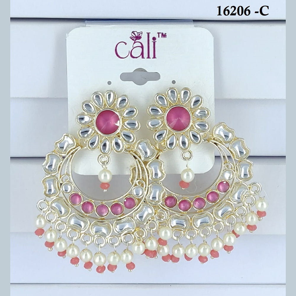 Corbeda Fashion Gold Plated Assorted Color Dangler Earrings