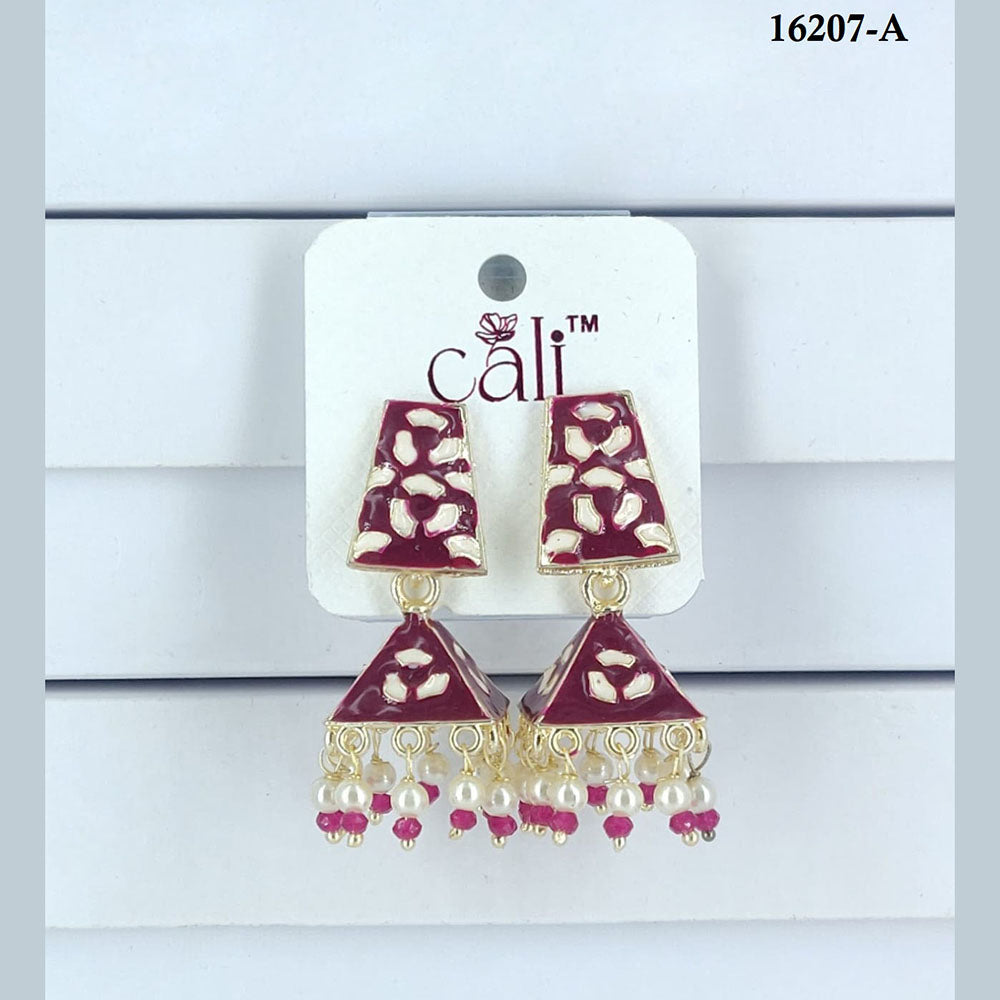 Corbeda Fashion Gold Plated Assorted Color Jhumki Earrings