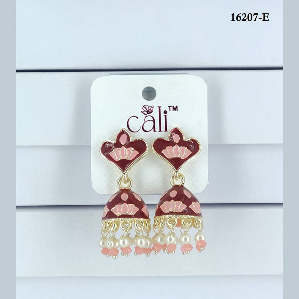 Corbeda Fashion Gold Plated Assorted Color Jhumki Earrings