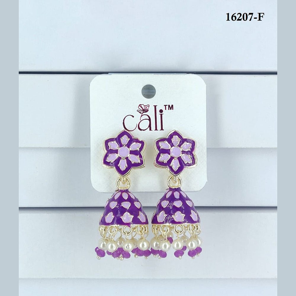 Corbeda Fashion Gold Plated Assorted Color Jhumki Earrings