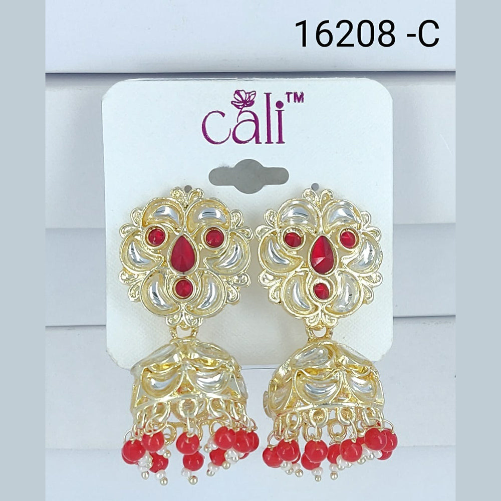 Corbeda Fashion Gold Plated Assorted Color Jhumki Earrings