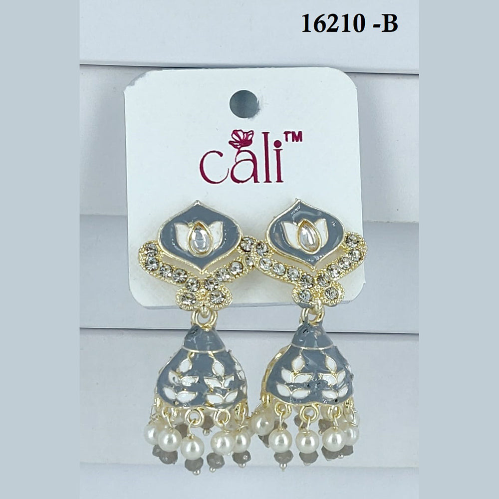 Corbeda Fashion Gold Plated Assorted Color Jhumki Earrings