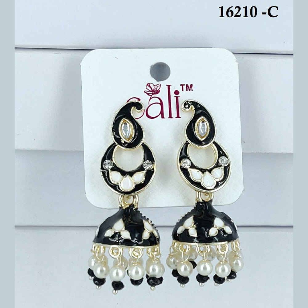 Corbeda Fashion Gold Plated Assorted Color Jhumki Earrings