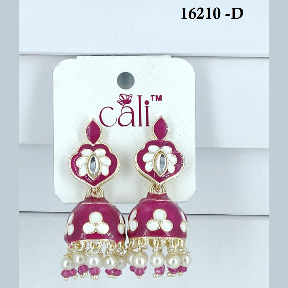 Corbeda Fashion Gold Plated Assorted Color Jhumki Earrings