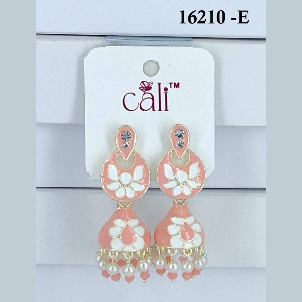 Corbeda Fashion Gold Plated Assorted Color Jhumki Earrings