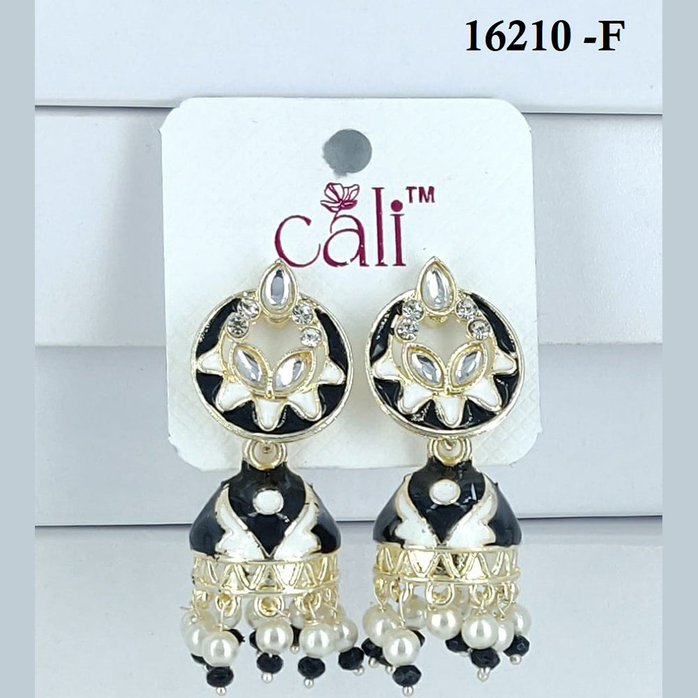 Corbeda Fashion Gold Plated Assorted Color Jhumki Earrings