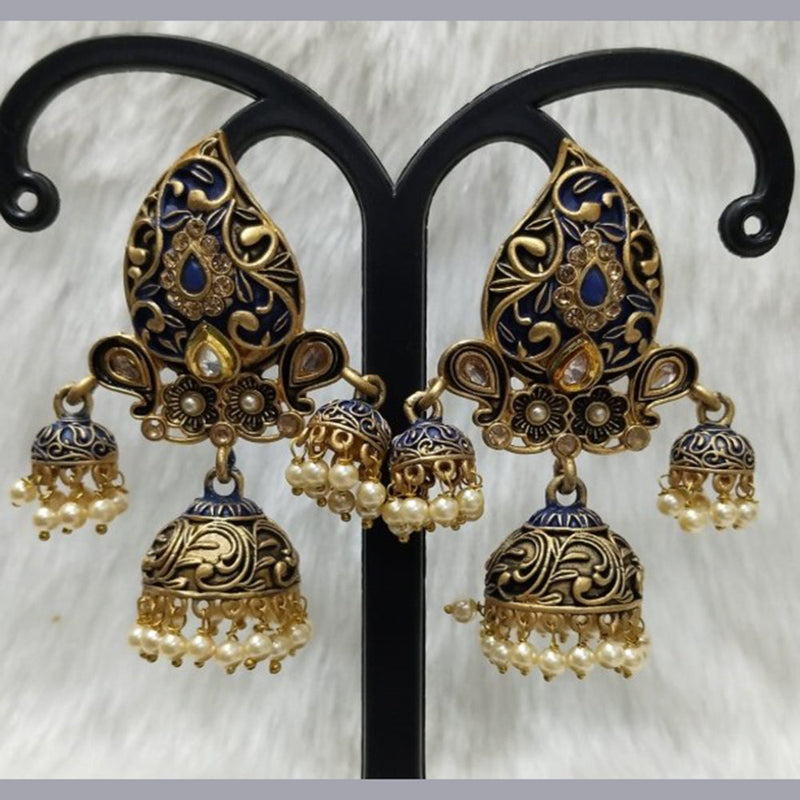 Infinity Jewels Gold Plated Jhumki Earrings