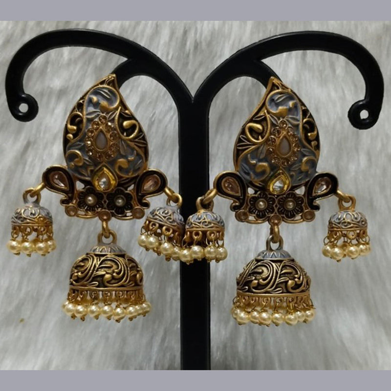 Infinity Jewels Gold Plated Jhumki Earrings