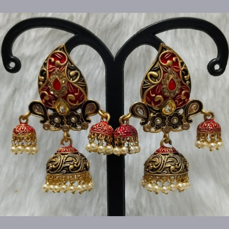 Infinity Jewels Gold Plated Jhumki Earrings