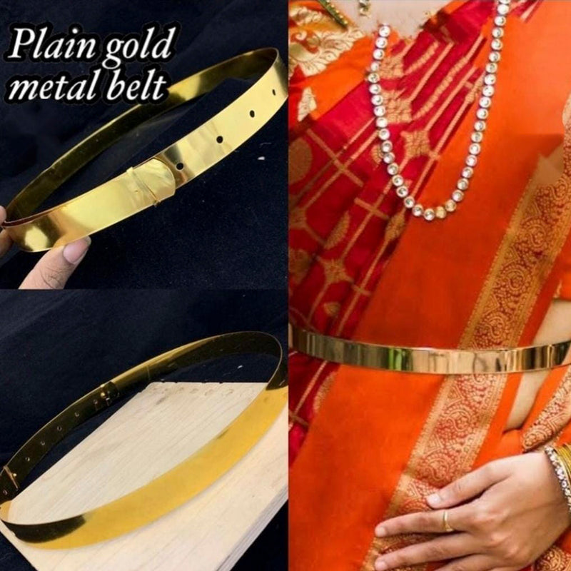 Martina Jewels Plain Gold Metal Belt