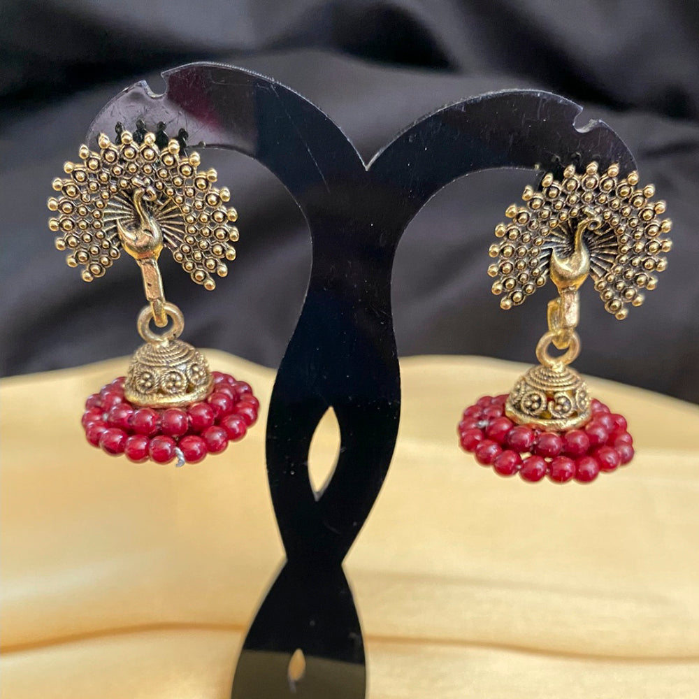 Mahavir Gold Plated Plated Jhumkis Earrings
