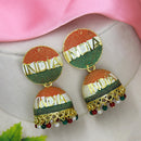Mahavir Gold Plated Tiranga Jhumki Earrings