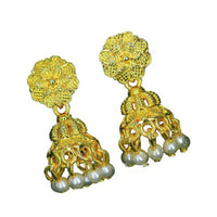 Mahavir Gold Plated Beads Jhumki Earrings