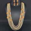 Ganpati Arts AD Stone Pearl Copper Necklace Set