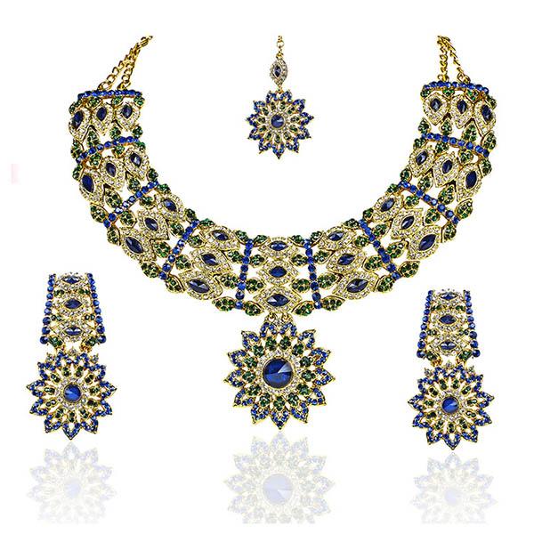 Mithya Austrian Stone Necklace Set with Maang Tikka - 2000106