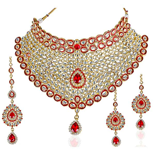Mithya Kundan Gold Plated Traditional Necklace Set - 2000113