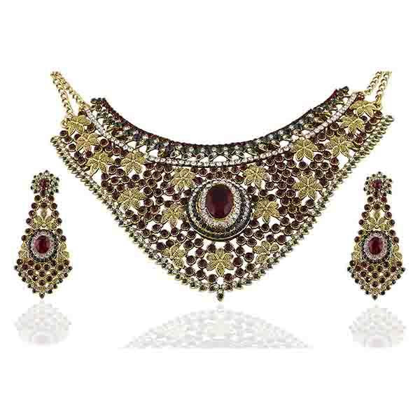 Vivaah Austrian Stone Gold Plated Necklace Set - 2000314