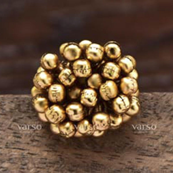 Varso Kempu Gold Polish Brass Ball Fitting Adjustable Ring - 20144A