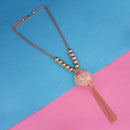 Urthn Gold Plated White Austrian Stone Statement Necklace - 1108801