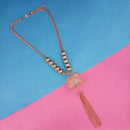 Urthn Gold Plated White Austrian Stone Statement Necklace - 1108805