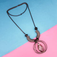 Urthn Black Oxidised Statement Necklace - 1108821