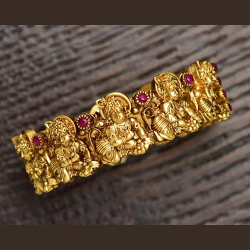 Varso Kempu Gold Polish Antique Kada - 206444