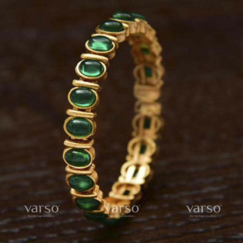 Varso Green Gold Antique Plated Flexible Bangles - 206448B