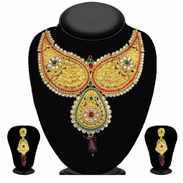 Kriaa Gold Plated Austrian Stone Necklace Set